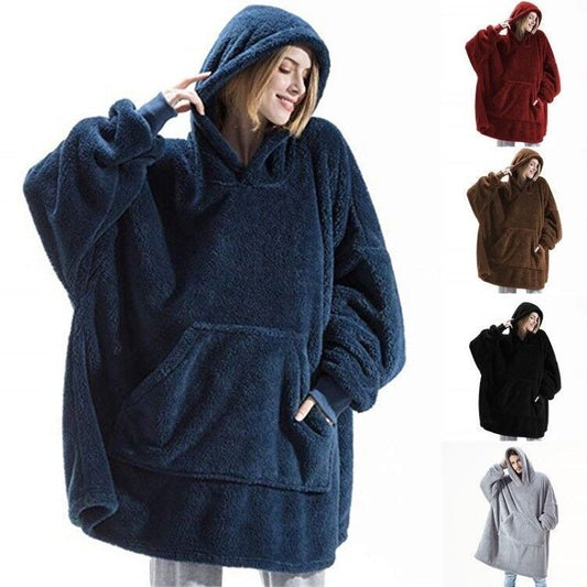 "Cozy Double-Sided Plush Hoodie: Autumn and Winter Essential, Thickened and Wearable, Ideal for Couples and New Homes"